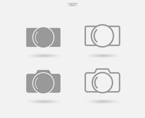 Camera sign and symbol. Photo icon or image icon. Vector.