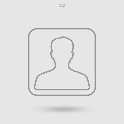 Picture profile icon. Male icon. Human or people sign and symbol. Vector.