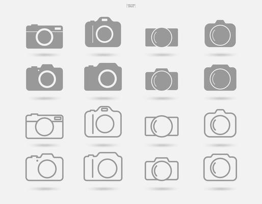 Camera sign and symbol. Photo icon or image icon. Vector.