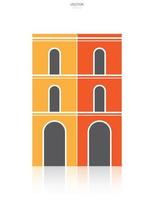 icono de edificio. identidad arquitectónica con detalle y diseño de elementos. vector. vector