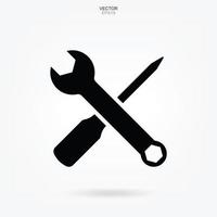 Craftsman tool icon. Wrench and screwdriver sign and symbol. Vector. vector