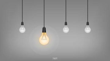 Light bulb or lamp with dark background. Vector. vector