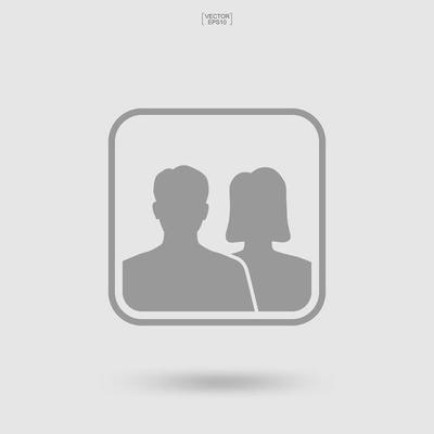 Male and female symbol. Human profile icon or people icon. Man and woman sign and symbol. Vector.