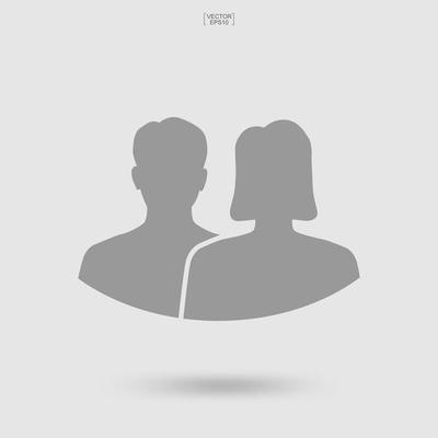 Male and female symbol. Human profile icon or people icon. Man and woman sign and symbol. Vector.