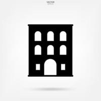 icono de edificio. identidad arquitectónica con detalle y diseño de elementos. vector. vector