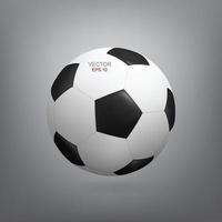 Realistic soccer football ball with soft shadow. Vector.