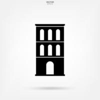 icono de edificio. identidad arquitectónica con detalle y diseño de elementos. vector. vector