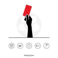 Hand showing red card icon on white background. Abstract sign and symbol for soccer sport. Vector. vector