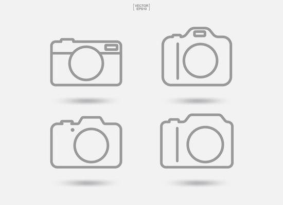 Camera sign and symbol. Photo icon or image icon. Vector.