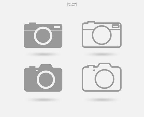 Camera sign and symbol. Photo icon or image icon. Vector.