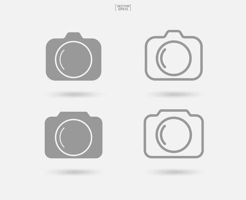 Camera sign and symbol. Photo icon or image icon. Vector.