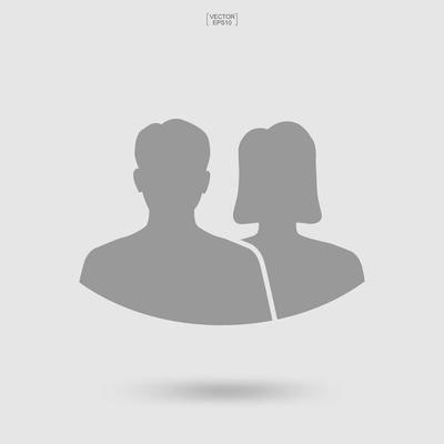 Male and female symbol. Human profile icon or people icon. Man and woman sign and symbol. Vector.