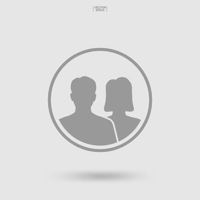 Male and female symbol. Human profile icon or people icon. Man and woman sign and symbol. Vector.