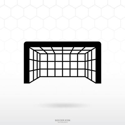 Soccer goal and net icon. Soccer football sport sign and symbol for template design. Vector.