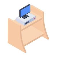 conceptos de mesa de computadora vector