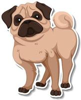 A sticker template of dog cartoon character vector