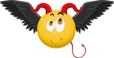 Devil emoticon with facial expression vector