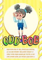 Character game card with word Odd-Bob vector