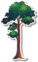 A tree with green leaves sticker on white background vector