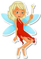 Beautiful fairy cartoon character sticker vector