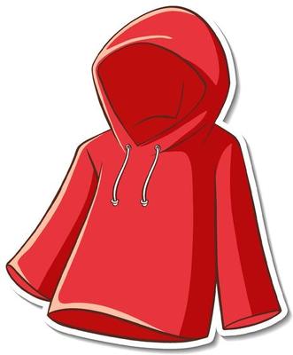 Sticker design with red hoodie isolated