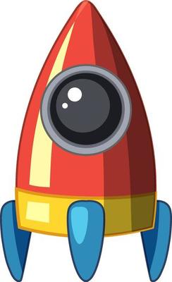 Cartoon spaceship on white background