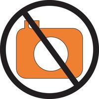 Sign for not allowed to take pictures in this area vector