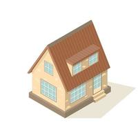 3d European colorful house. Isometric vector illustration.