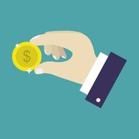 Money in hand on background vector