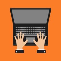 Write to computer on background vector