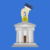 Deposit money in the bank on background vector