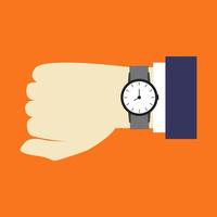 Wrist watch in hand on background vector