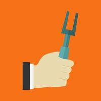 Fork in hand on background vector