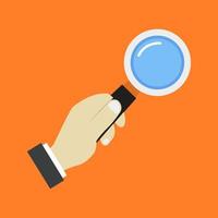 Magnifying glass in hand on background vector