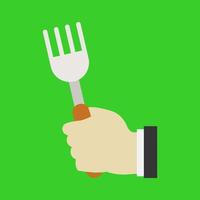 Fork in hand on background vector