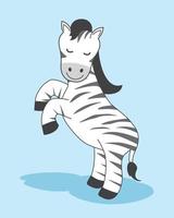 Zebra Standing Cartoon Illustrations vector