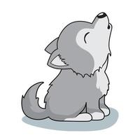 Wolf Cartoon Isolated Cute Cartoon vector