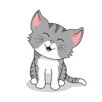 Cat Grey Cartoon Isolated vector