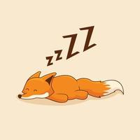 Lazy Fox Cartoon Sleep Animal vector