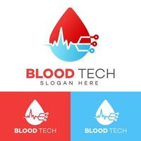 Blood technology logo design template isolated on white background from blood healthcare collection. Vector logo concept design template for medical service