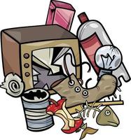 basura, objetos, clip art, caricatura, ilustración vector