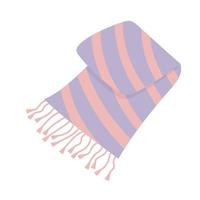 Warm cozy woolen plaid blanket fringed for cold winter weather. Seasonal winter symbol in doodle style. vector