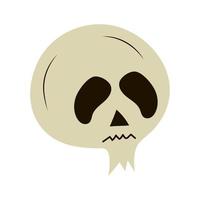 Halloween skull in hand drawn style. vector