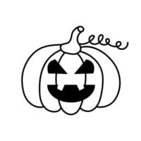 Halloween pumpkin in doodle style. vector