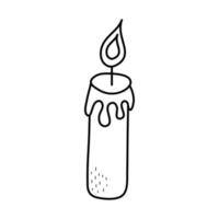 Halloween candle doodle element. vector