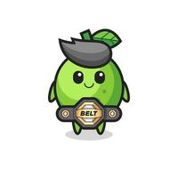 the MMA fighter lime mascot with a belt vector