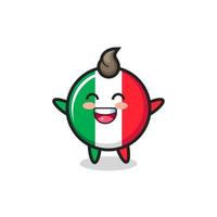 feliz, bebé, italia, bandera, caricatura, carácter vector