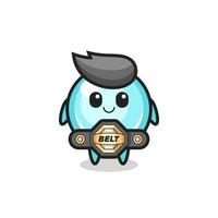 the MMA fighter bubble mascot with a belt vector