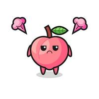 annoyed expression of the cute peach cartoon character vector