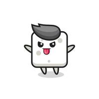 naughty sugar cube character in mocking pose vector